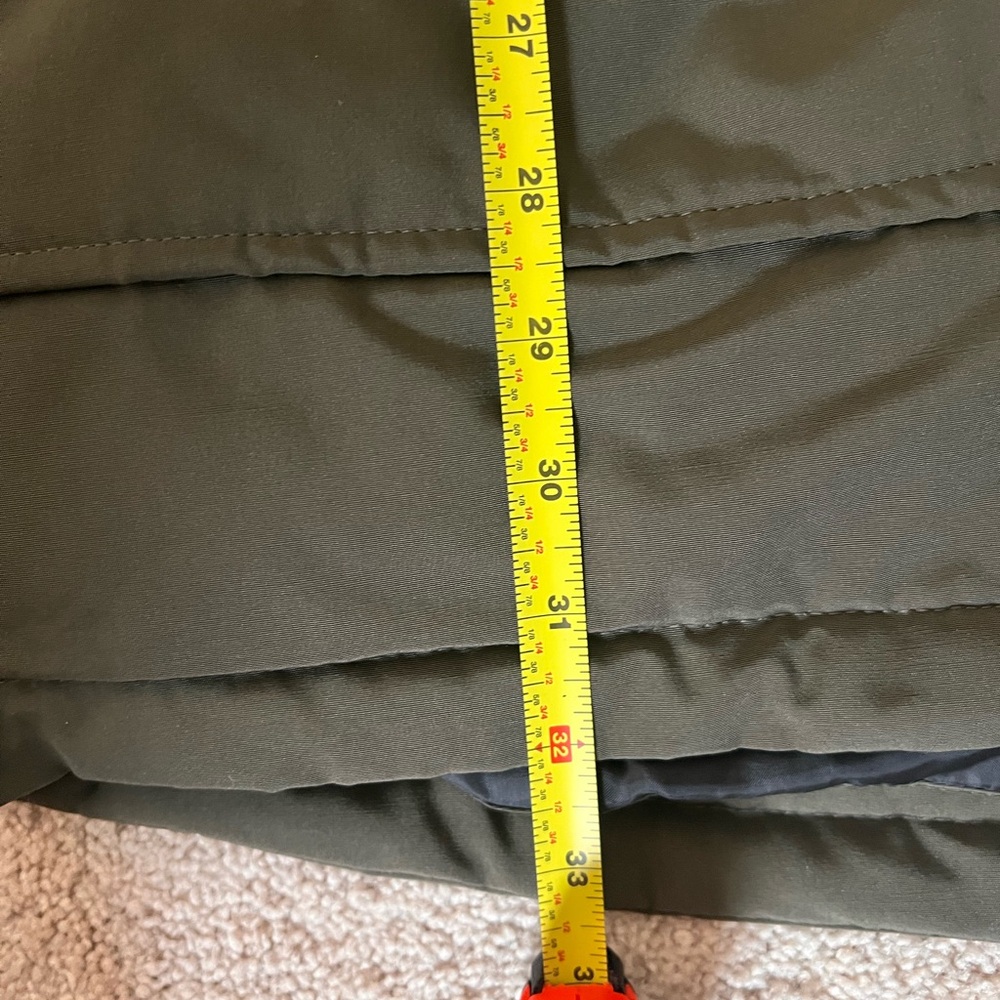 Nine West Fur Trim Hooded Parka Coat Green - Picture 10 of 12